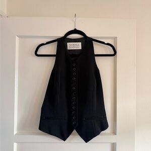 Norma Kamali black button to the top vest